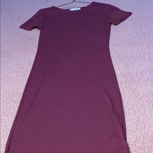 Burgundy body con dress